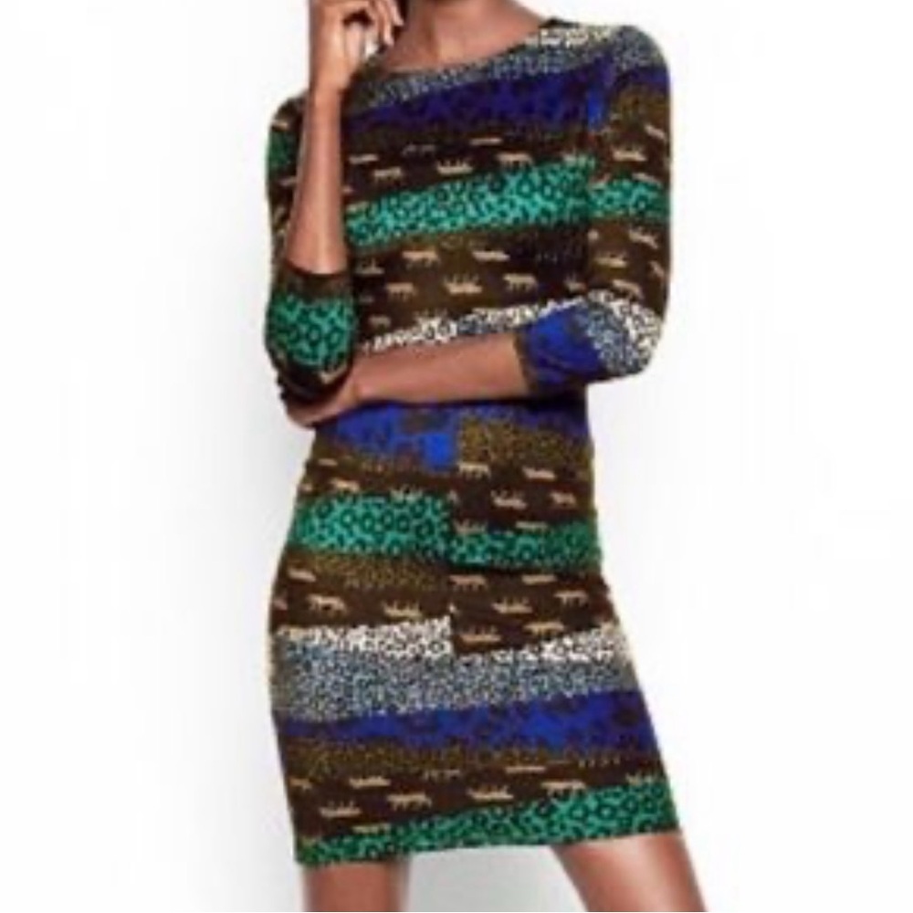 VS Sport‎ Animal Leopards Bold & Sexy bodycon mini dress stripe print open back